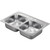 Moen 22 x 33" Double Bowl Stainless Steel Sink 3 Hole