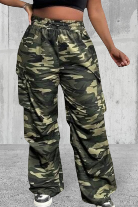Plus Size Camouflage Pants