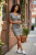 Short Sleeve knit Gray V-Neck Dress