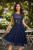 Cap Sleeve Glitter Sequin Ruffle Style Cocktail Prom Dress