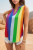 Color Block Notched Sleeveless Top