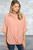 Women's Drape Front Chiffon 3/4" Sleeve Blouse