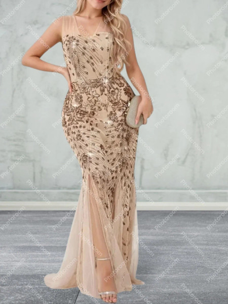 Plus Size Sleeveless Evening Dress