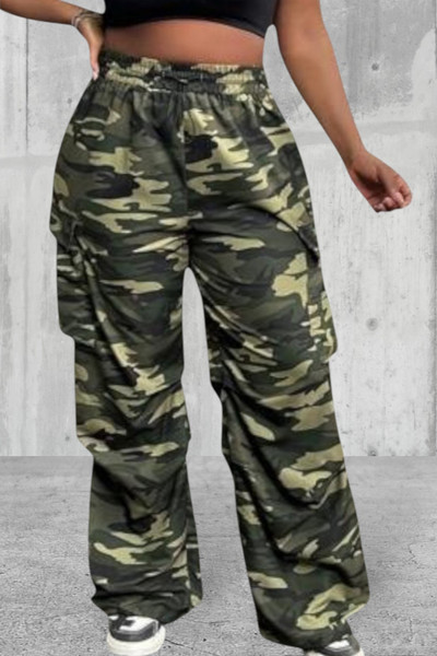 Plus Size Camouflage Pants