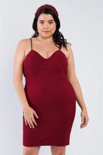 Juniors Sleeveless Spaghetti Strap Plus Size mini dress