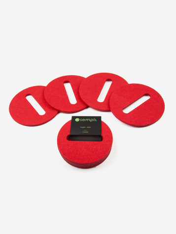 Cupa-Stay Red Coaster set. Picture shows set of 4 red coasters
