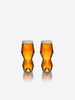 Monti-IPA Clear Glasses. Picture shows side view of 2 glasses filled with beer