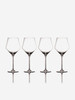 Gavi. Picture shows 4 empty Gavi wine glasses in a row Gavi. Picture shows 4 empty Gavi wine glasses in a row