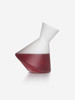 Vaso-Vino frosted decanter. Picture shows side view of decanter filled with red wine