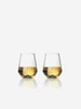 Monti-Bianco Clear Glasses. Picture shows side view of 2 glasses filled with white wine Monti-Bianco Clear Glasses. Picture shows side view of 2 glasses filled with white wine