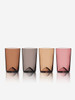 4 colored Aqua glasses. Peach, Rose, Taupe and Bronze (1 of each) 4 colored Aqua glasses. Peach, Rose, Taupe and Bronze (1 of each)