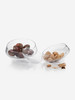 Sini Clear nesting bowls. Picture shows all 3 bowls with nuts inside of bowls to show use Sini Clear nesting bowls. Picture shows all 3 bowls with nuts inside of bowls to show use