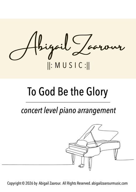 To God Be the Glory Piano hymn arrangement page 1