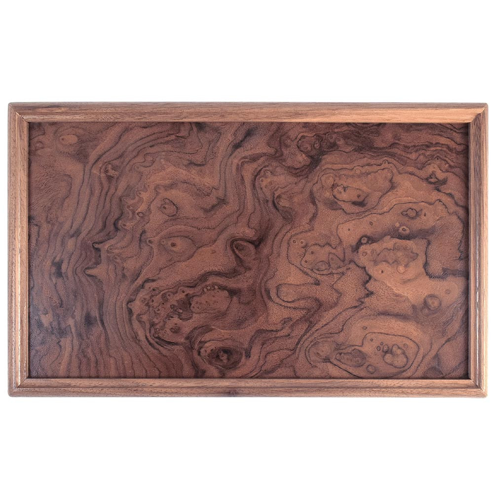 Walnut Wood Craftsman Valet Box with Burl Lid Made in the USA