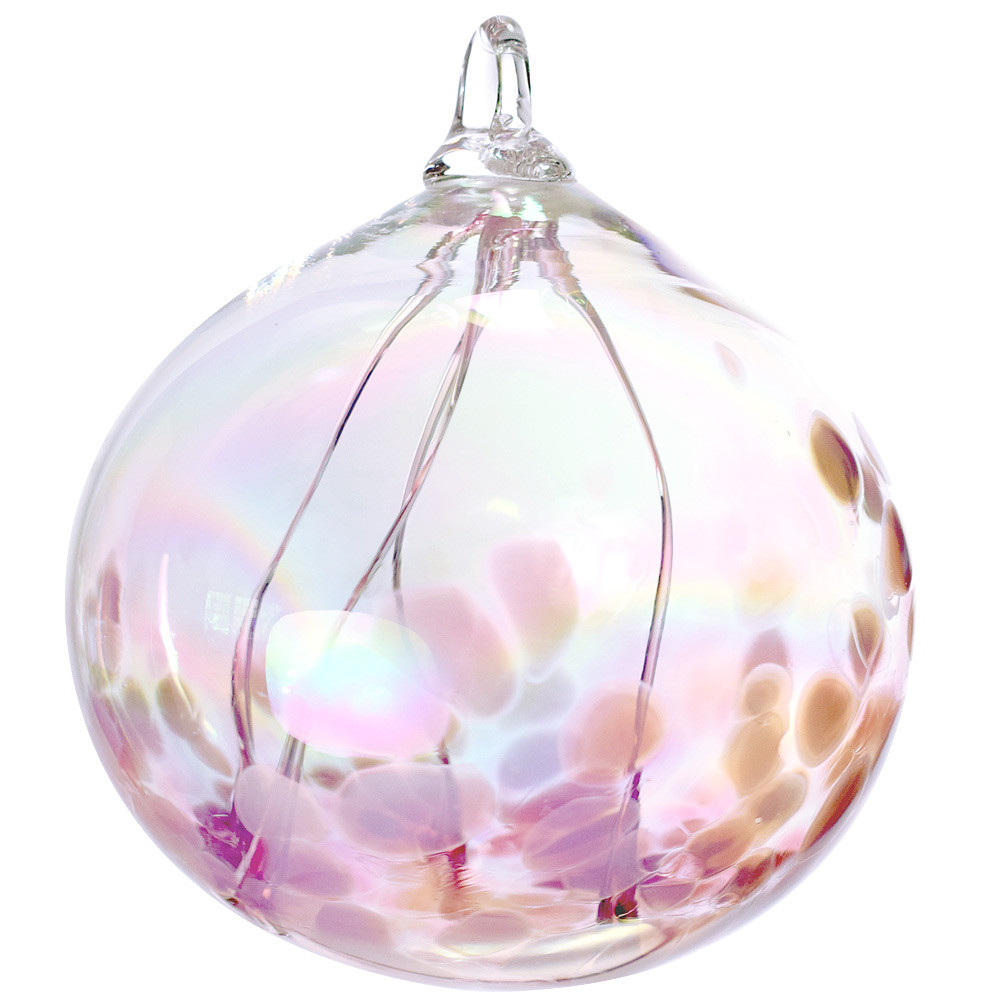 Handblown Glass Witch Ball - 4" Diameter Green & Aqua Hanging Decor (WB28) 7 thumbnail image