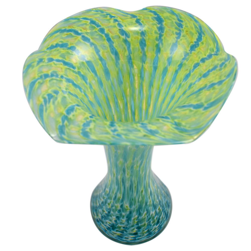 Ornate HandBlown Artisan Glass Flower Vase Handmade in the USA