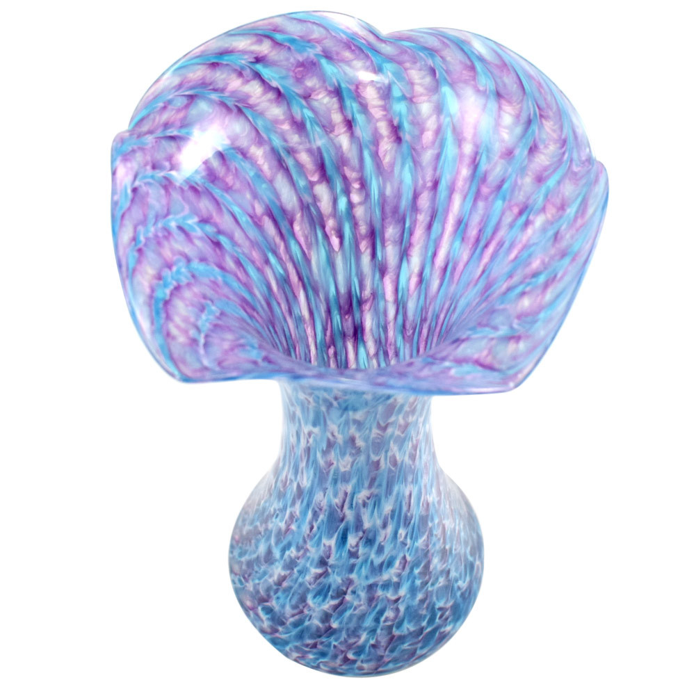 Ornate HandBlown Artisan Glass Flower Vase Handmade in the USA