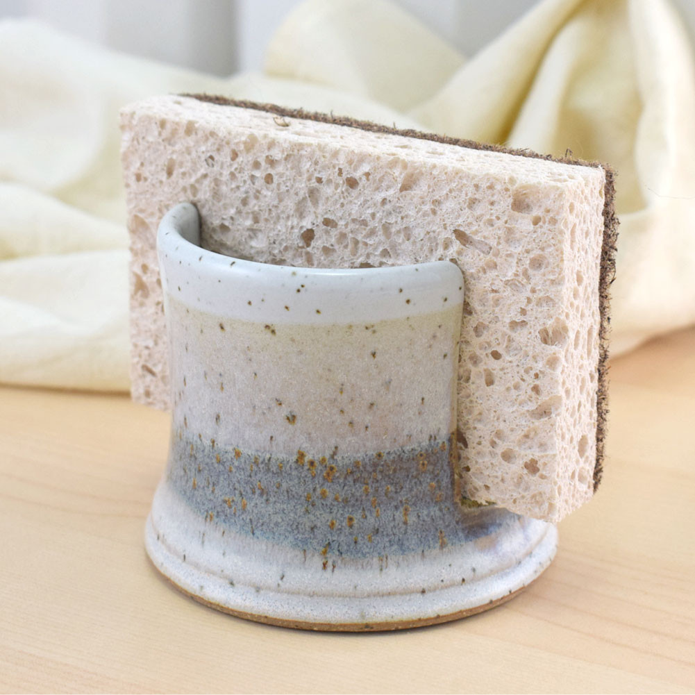 Cottage Pearl Collection: Stoneware Pottery Sponge Holder