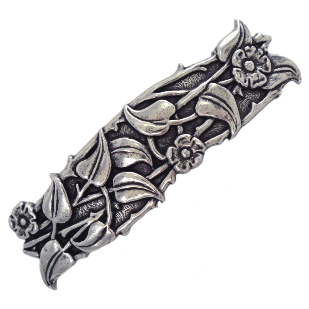 Flowering Vine French-Style 70mm Pewter Hair Barrette