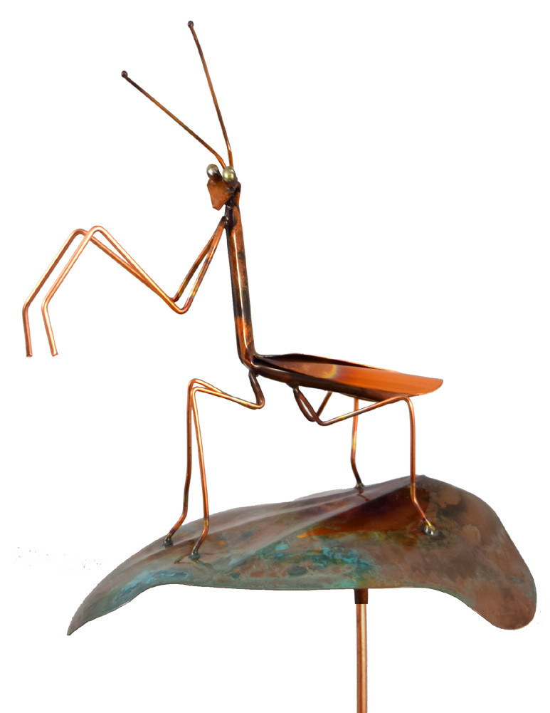 Copper Praying Mantis Garden Stake | Modern Artisans