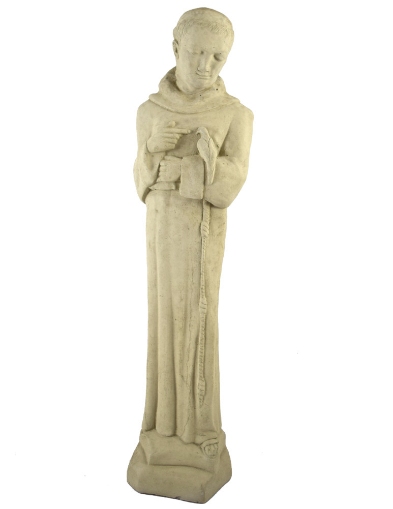 Vintage Saint Francis Concrete Garden Statue Mission Style