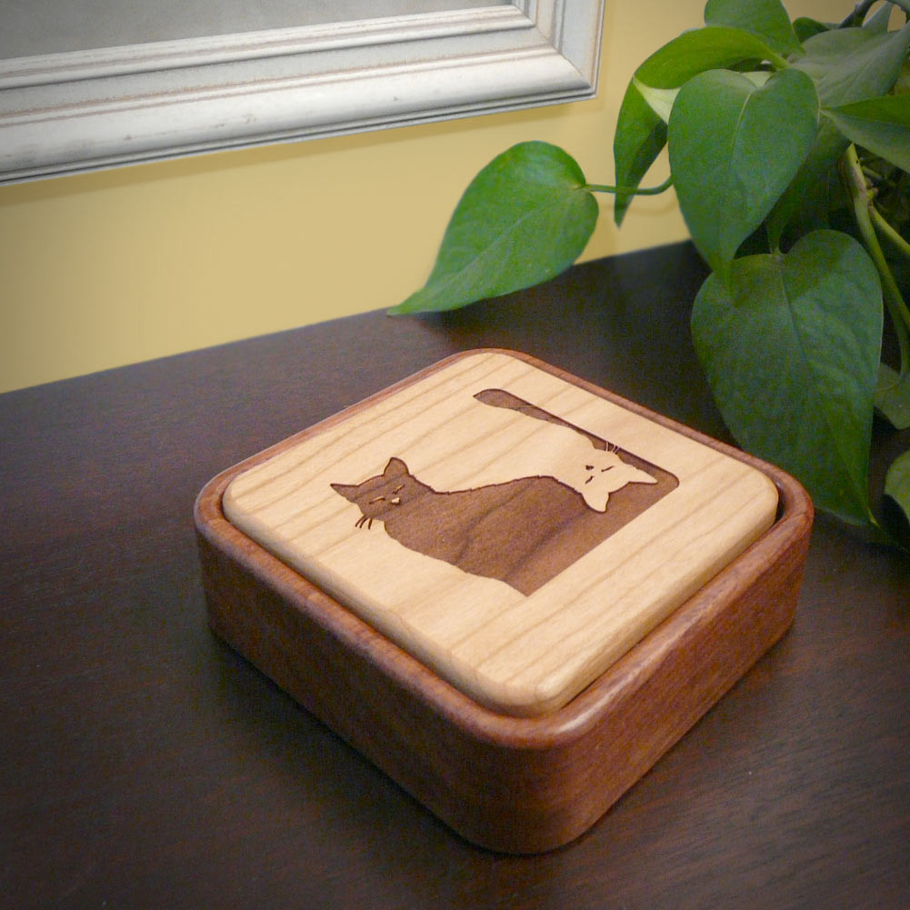 Yin Yang Cats FlipTop Keepsake Box Made in USA