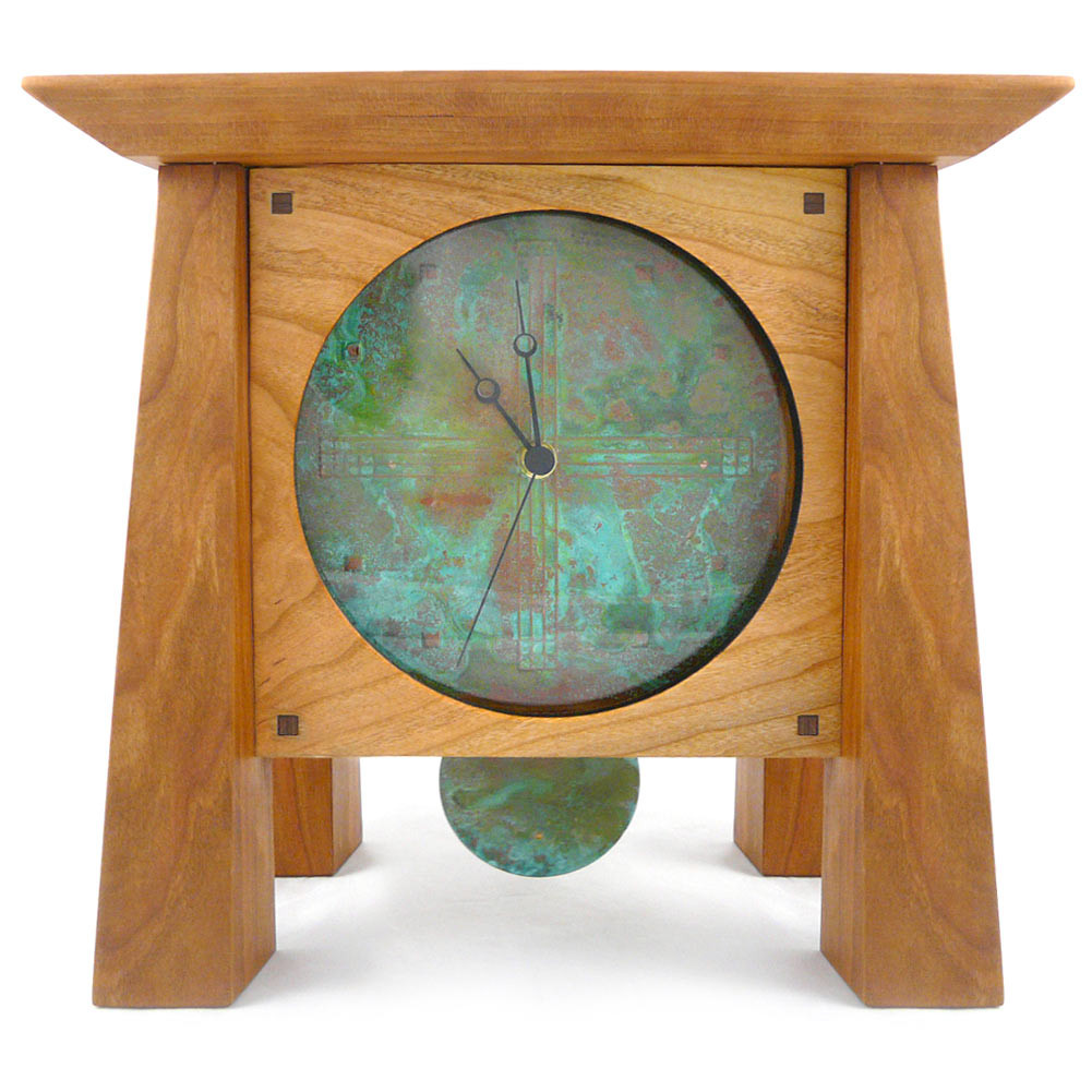 Prairie Mantel Clock with Copper Face and Pendulum | Desmond Suarez