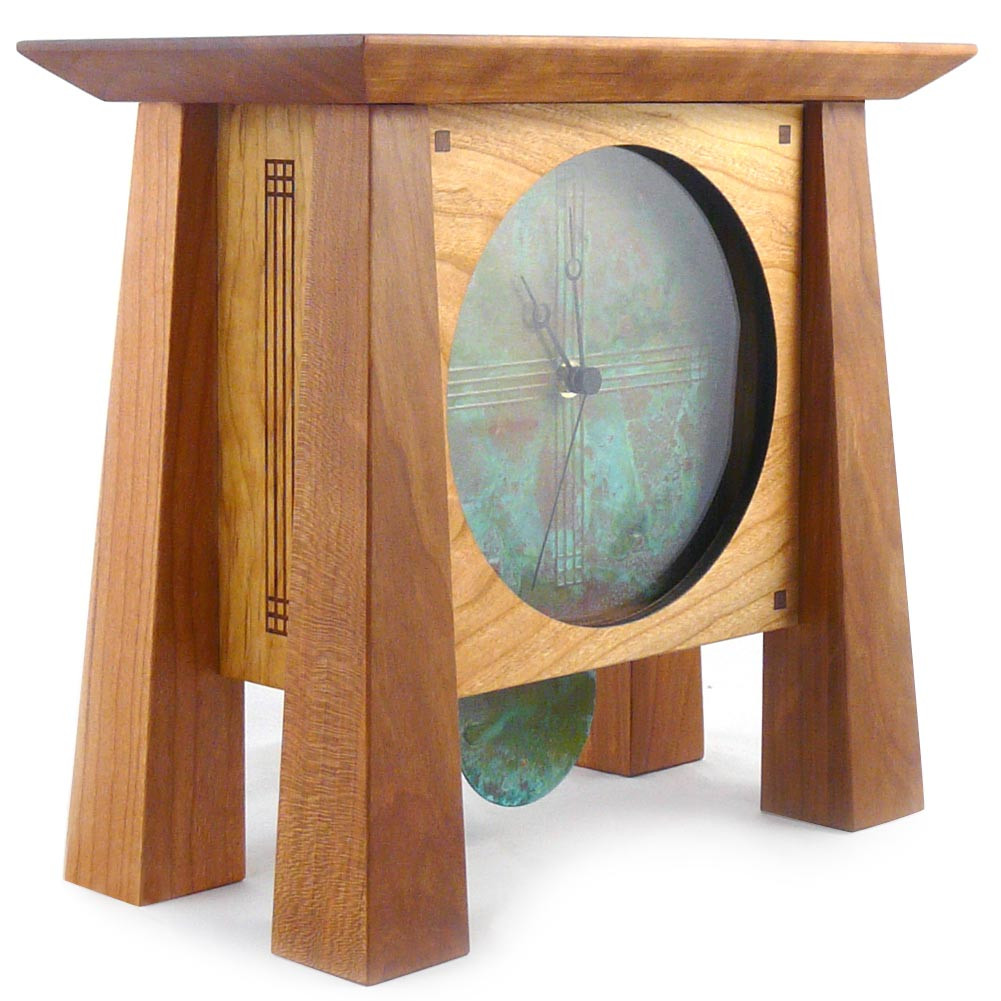 Prairie Mantel Clock with Copper Face and Pendulum | Desmond Suarez
