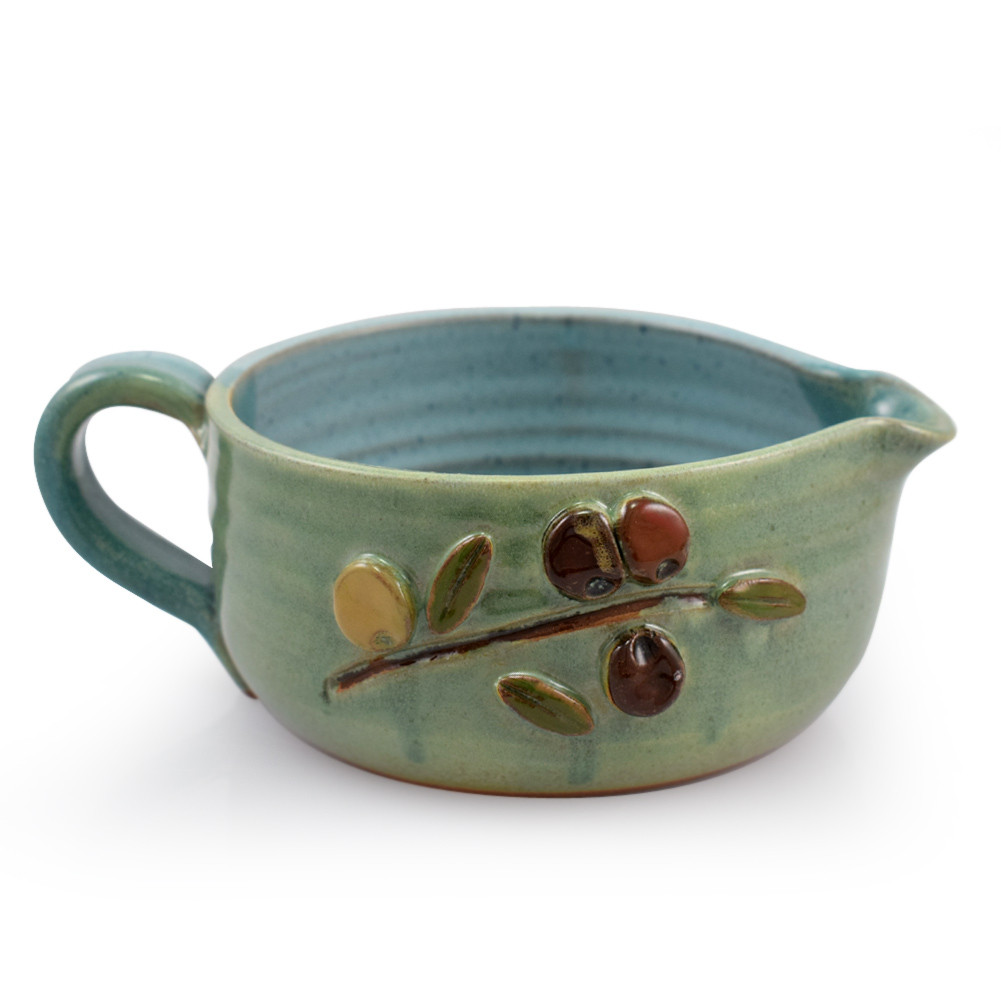 Garlic Grater Bowl with Olive Motif