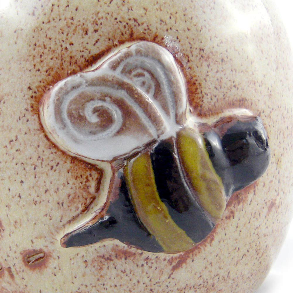 Stoneware Honey Jar with Bee Motif Modern Artisans