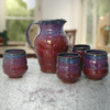 Plum Perfect Spiral Stoneware Pottery Tea Cups