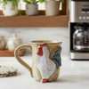 Handmade Pottery Mug with Rooster