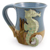 Sculpted Aquatic Seahorse Stoneware Mug Made in the USA