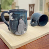 Handmade Stoneware Pottery Mug with Bunny Rabbit Moon