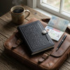 Embossed Leather Journal: Black Celtic Knot