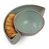 Simply Modern Pottery Collection: Crescent Tray and Dip Bowl in Sage Green