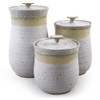 Simply Modern Pottery Collection: 3-Piece Canister Set in Vanilla Wisp