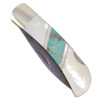 Lockback Pocket Knife with Mother of Pearl and Santa Fe Turquoise Stone Handle