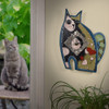 Folk-Style Calico Cat Painted Wall Clock