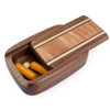 Pocket Pill Box, Walnut Wood with Burl Maple Stripe Inlay