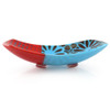 Colorful Red Turquoise Glass Accent Dish Made in the USA