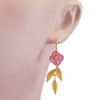 Artisan Glass & Gold Plate Pink Dogwood Blossom Earrings