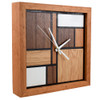 Mondrian-Style 12" Multi-Wood Box Clock