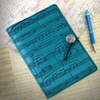 American Made Leather Journal with Music Notes Motif