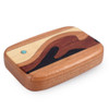 Pocket Pill Box (Thin Size), Cherry Wood with Wave Inlay