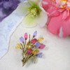 Flowering Tulip Bouquet Brooch Handmade in the USA