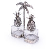 Pineapple Pewter and Glass Salt Pepper Shakers Made in USA