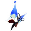 Burgundy Blue Butterfly Hanging Glass Figurine