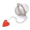 Stainless Steel Tea Ball with Stoneware Heart Charm