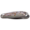 Side view of titanium money clip with opal accent Side view of titanium money clip with opal accent